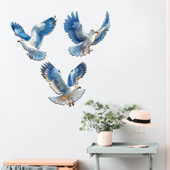 3 шт. Деревянный декор стены в виде чайки Прибрежный Пляжный Морской Настенное искусство Реалистичные Морские птицы Украшение для дома Спальни Гостиной