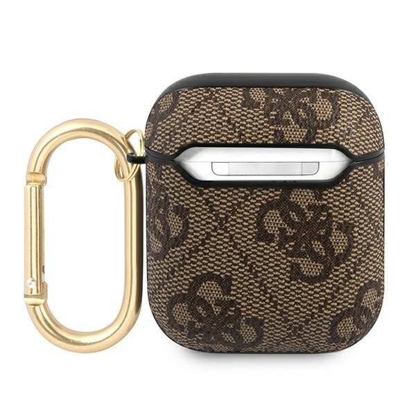 Etui do AirPods 1 Guess 4G Script Metal Brązowy
