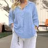 Женская рубашка с пуговицами на лацканах, с полузастежкой, с длинным рукавом, повседневные топы, однотонная свободная рубашка для работы и отдыха