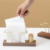 Vertical Napkin Holder with Heavy Duty Wooden Base Tissue Stand Home Restaurant