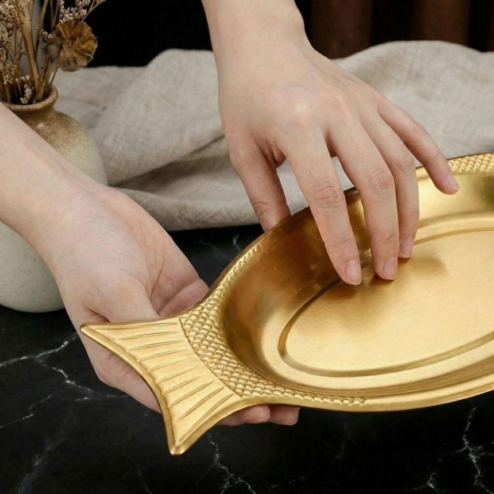 Korean Style Steamed Fish Plate Stainless Steel Barbecue Plate Food Plate Snack Plate Banquet