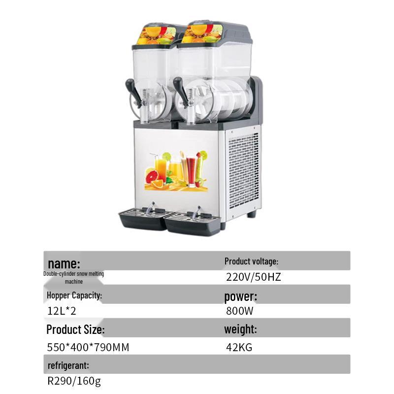 Fully Automatic Snow Melting & Smoothie Machine for Self-Service Milk Tea Shops and Catering, with Single, Double, and Triple Cylinder Options