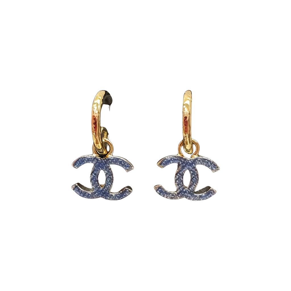 Chanel 24P New Style Thick Gold Round Ring Double C Earrings Women earrings ABC741-B15375-NU456