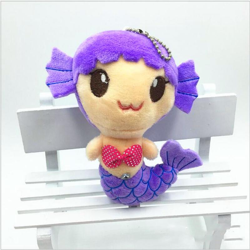 Cute Mermaid Plush Toys Bead Chain Key Bag Pendant Doll Stuffed Animal Toy for Girl Christmas Gift 12CM