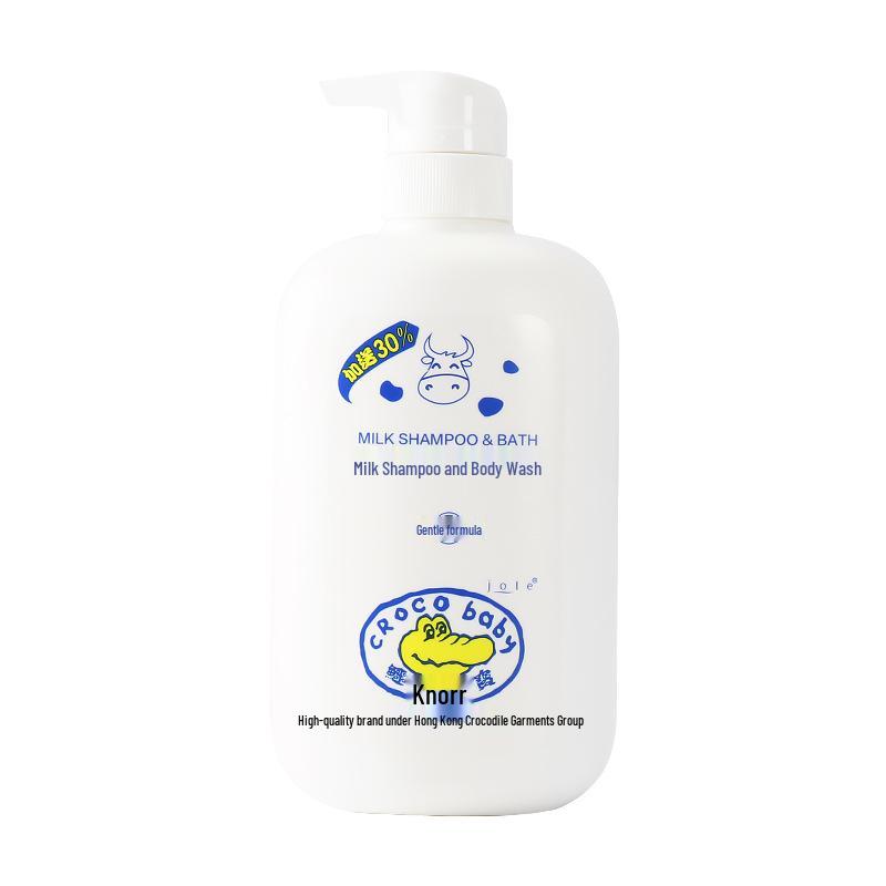 Crocodile Baby Milk Shampoo & Bath Wash 2-in-1 for Infants & Toddlers, Milk Scent