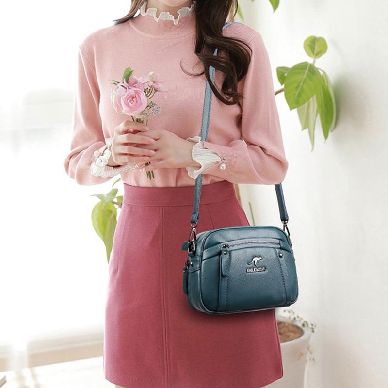 Женская сумка кроссбоди, Водостойкая однотонная квадратная сумка на плечо, Трехслойная застежка-молния, Кошелек-клатч для телефона для женщин