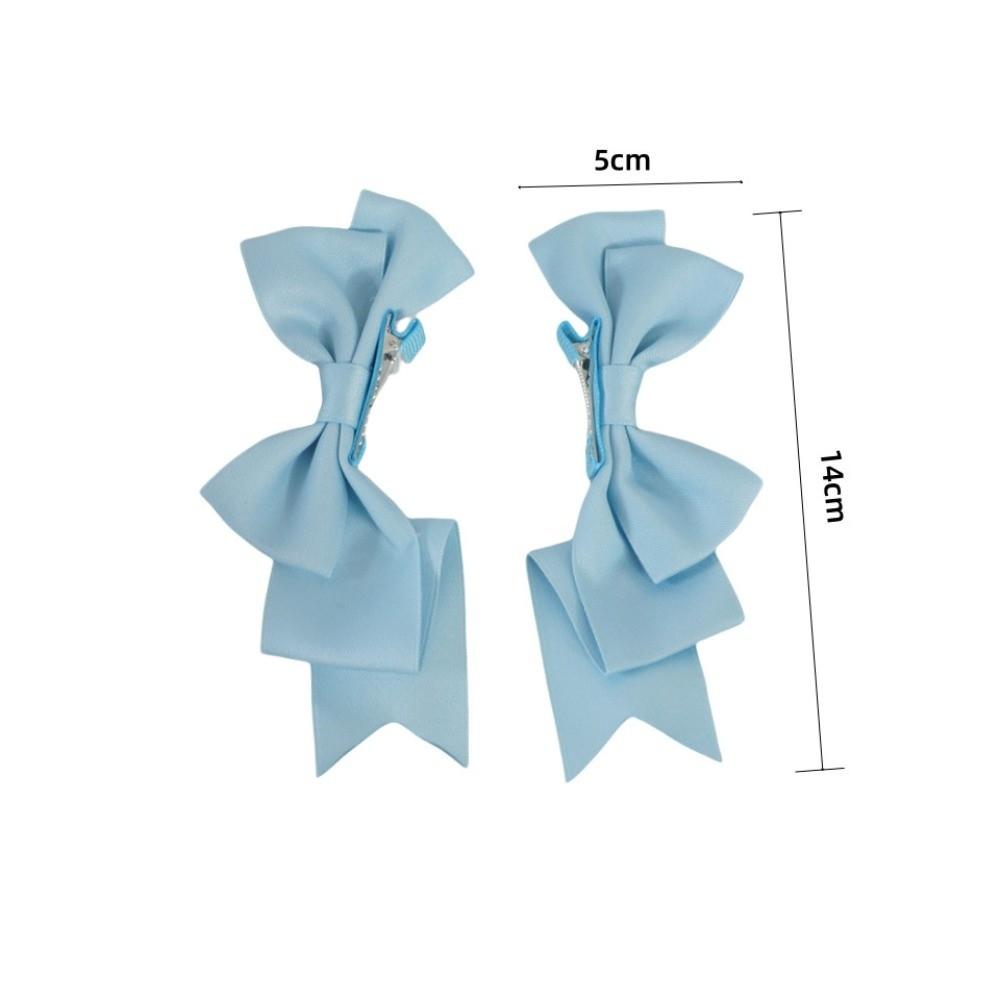 2Pcs Solid Color Bow Hair Clips Lolita Duckbill Clips Cute Bowknot Hairclip  Headdress