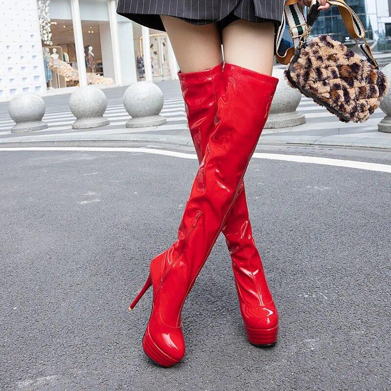 Est Autumn Winter Over The Knee Boots Women Sexy Fashion Fetish Shoes Extreme High Heel Platform Thigh High Boots Women