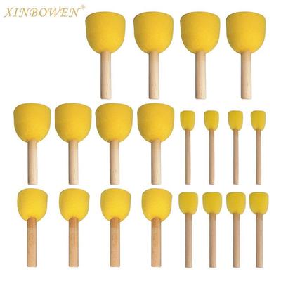 Детский набор штампов из губки с деревянной ручкой для рисования