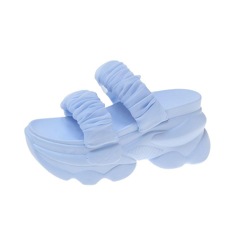 Женские тапочки Temperament 2024 Лето Новые Модные Элегантные Увеличивающие Рост Сандалии На Толстой Подошве Для Отдыха На Природе Повседневные Универсальные