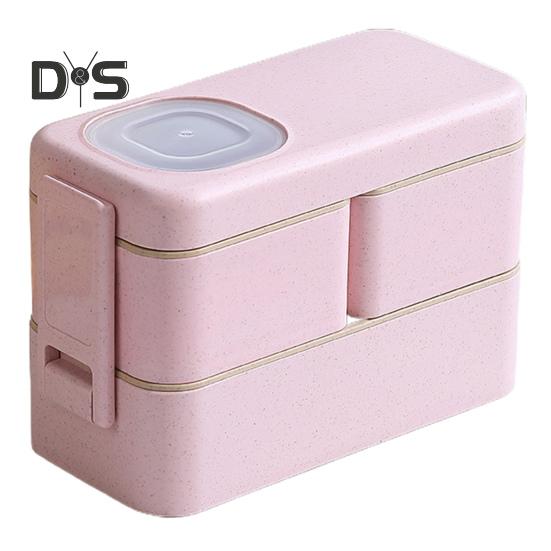 Герметичная коробка для завтрака Bento с 3 отделениями, двухслойная пряжка, безопасная для микроволновой печи, штабелируемая коробка для салата для детей и взрослых
