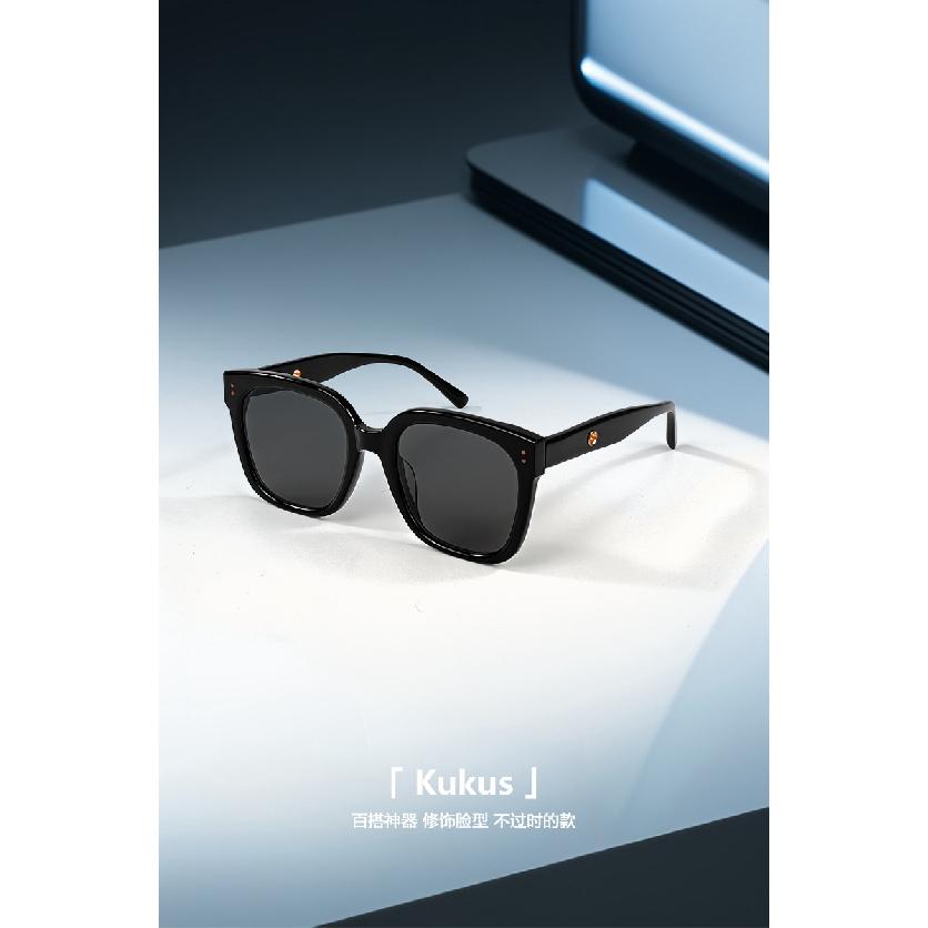 GM Women's high-end acetate sunglasses jenie Cooperation KUKUS Large-face slimming anti-UV sunglasses for men trendy