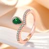 Медное Винтажное Элегантное Кольцо с Регулируемым Отверстием Изумрудно-зеленый Камень