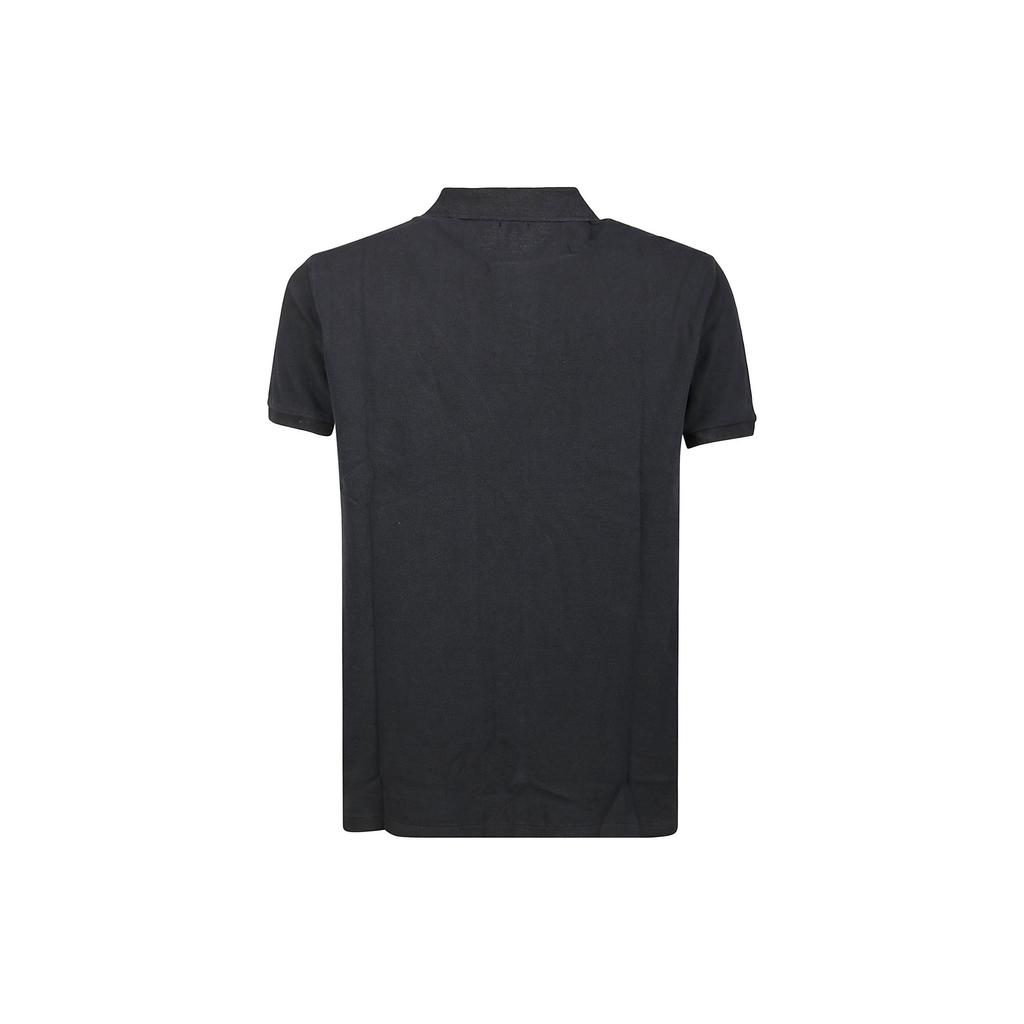 Polo Ralph Lauren SS22 однотонная рубашка поло с коротким рукавом и вышитым маленьким логотипом, мужские топы, черный цвет 710814416001POLO