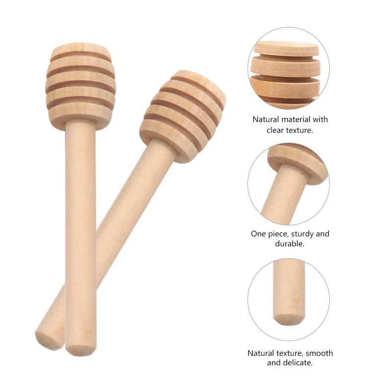 10/24/30/50/100 шт., деревянная мешалка для меда с длинной ручкой, практичная палочка для смешивания меда, банка, ложка, принадлежности для кофе, чая с молоком, кухонный инструмент