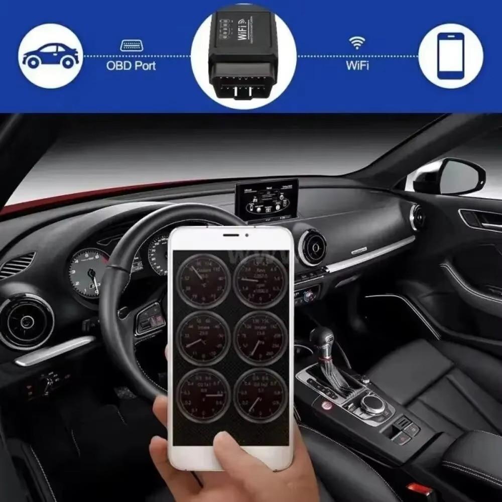 Прочный Пластиковый OBD2 Сканер Модель V1.5 Простое Управление ELM327 Сканер Версия WIFI Считыватель Кодов Ошибок Техническое Обслуживание Автомобиля