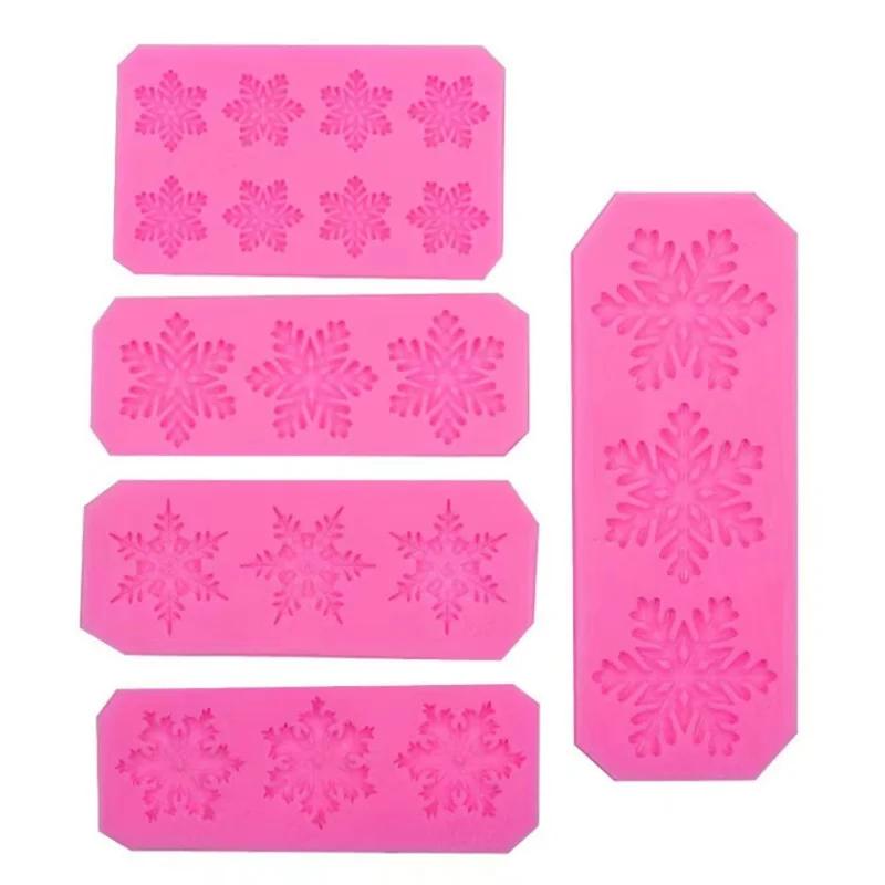 Рождественские украшения для торта Снежинка кружево Шоколадная вечеринка Зимний подарок DIY Выпечка Кулинария Украшения Инструменты Силиконовая форма