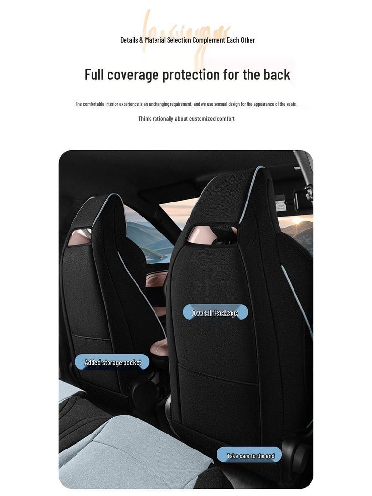 BYD Seagull Cotton Linen Car Seat Cushion for All Seasons - New Model