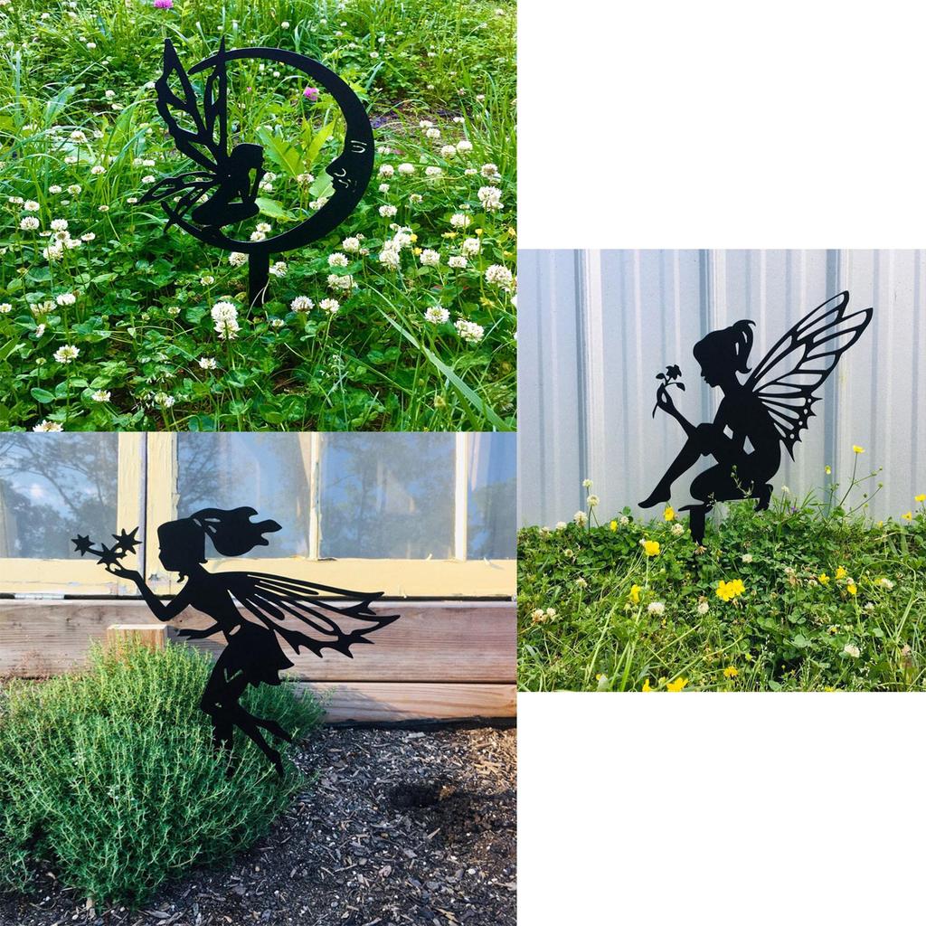 Cross-Border Garden Fairy Metal Ground Stakes - Outdoor Lawn & Flower Pot Decorations