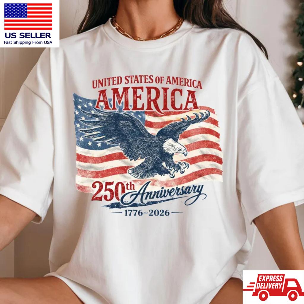 USA 250th Anniversary Shirt Eagle Flag 1776 2026 Patriotic America Tee