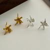 2024 New Trend Flower Stud Earrings For Women Silver Color Goden Earring Niche Girl Jewelry Gifts