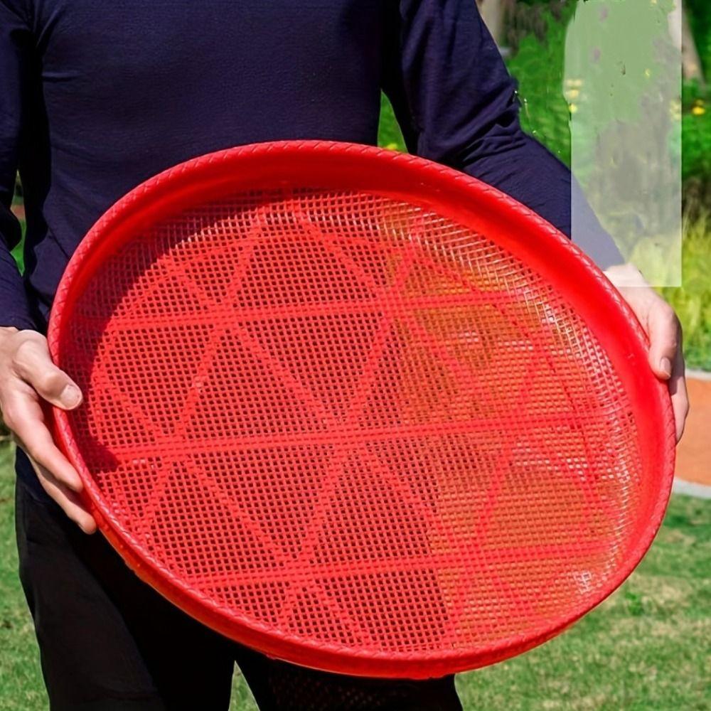Red Sieve Basket Plastic Food Storage Tray Durable Fruit Basket Home
