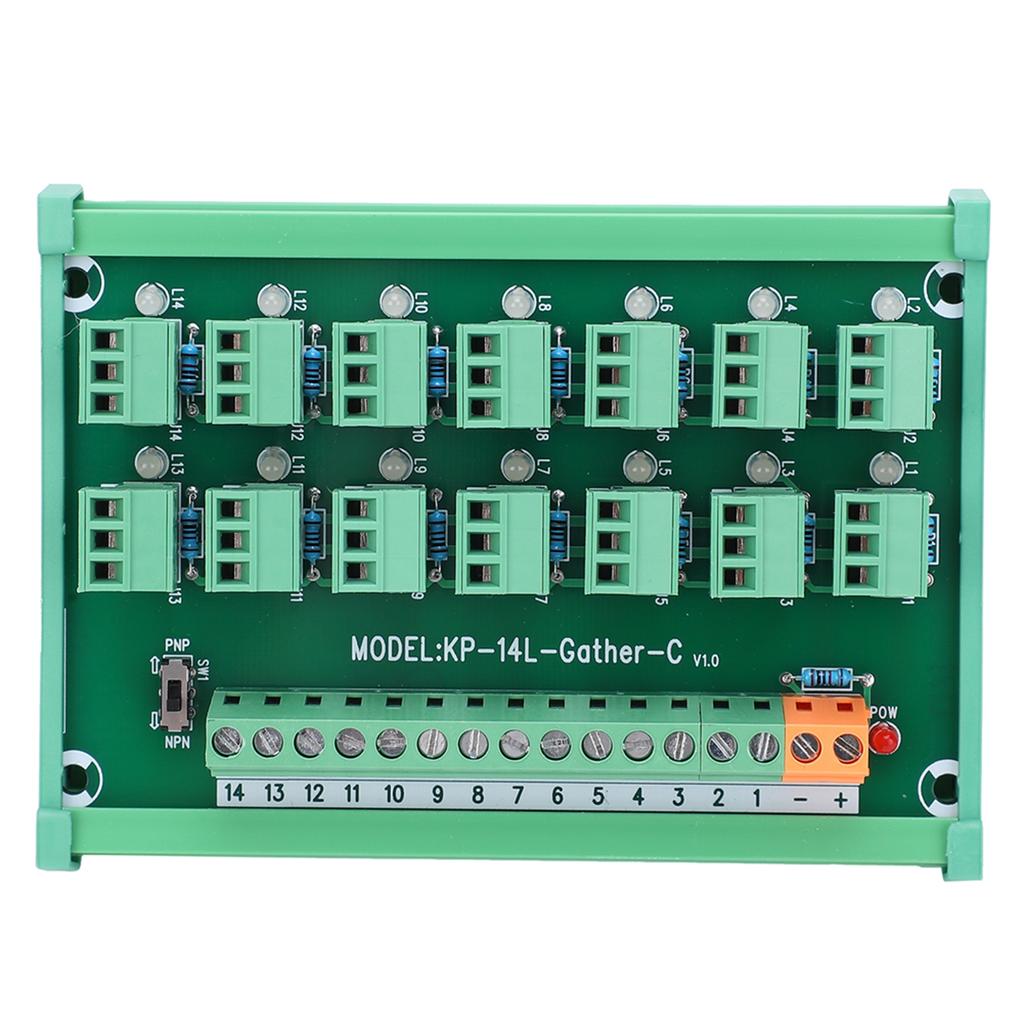Terminal Block 3Wire 14Channel Capture Card DIN Rail Switch Control NPN PNP KP14LGtherC