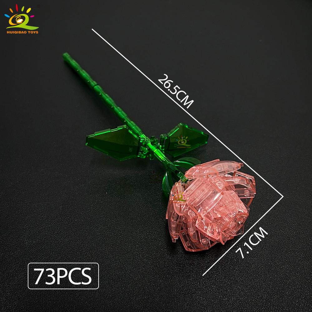 HUIQIBAO MOC Модель цветка розы гортензии Конструктор DIY Вечный букет Кирпичные наборы Игрушка для детей Девочка Украшение для дома