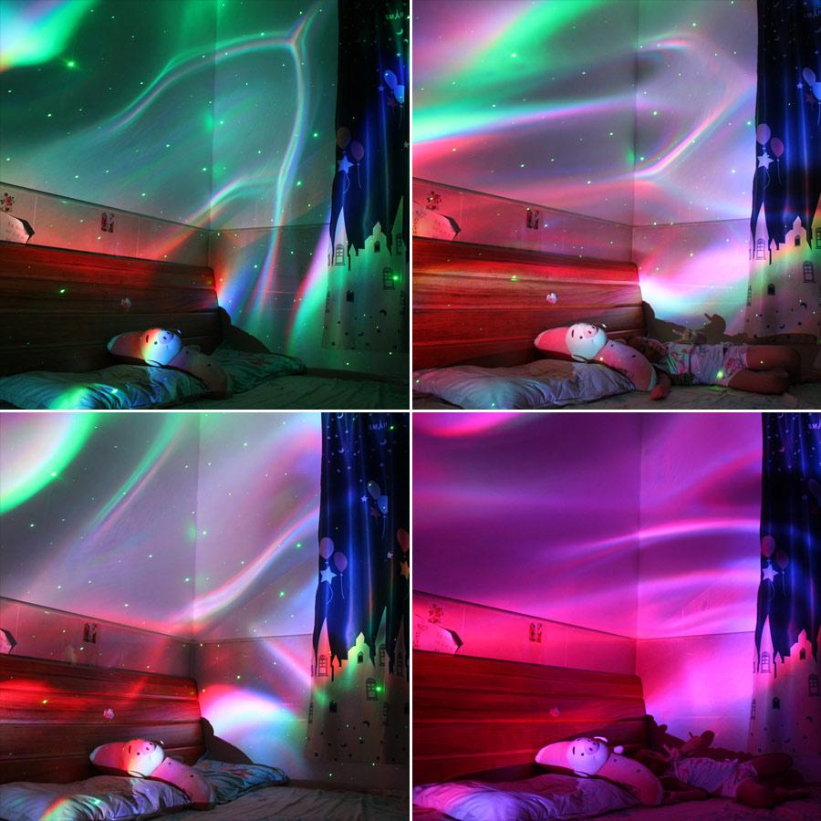 ESHINY RGB LED Aurora Night Star Sky Light Лазерный проектор Дискотека USB Туманность Облако Лампа Украшение Дети Дети Сцена Спальня Свет B222