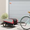 VidaXL Bicycle Trailer Black and Red 30 Kg Iron 94034