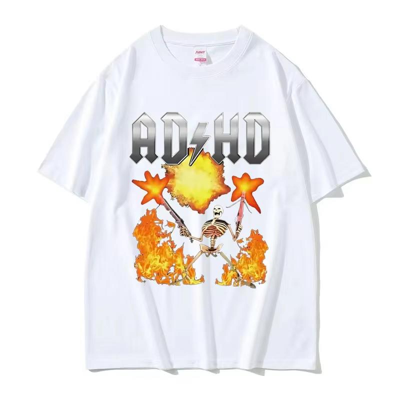 ADHD Awareness T Shirt Audhd Funny Overstimulated Meme Short Sleeve TShirts Men Women Fashion Hot Sale Cotton T-shirt Streetwear