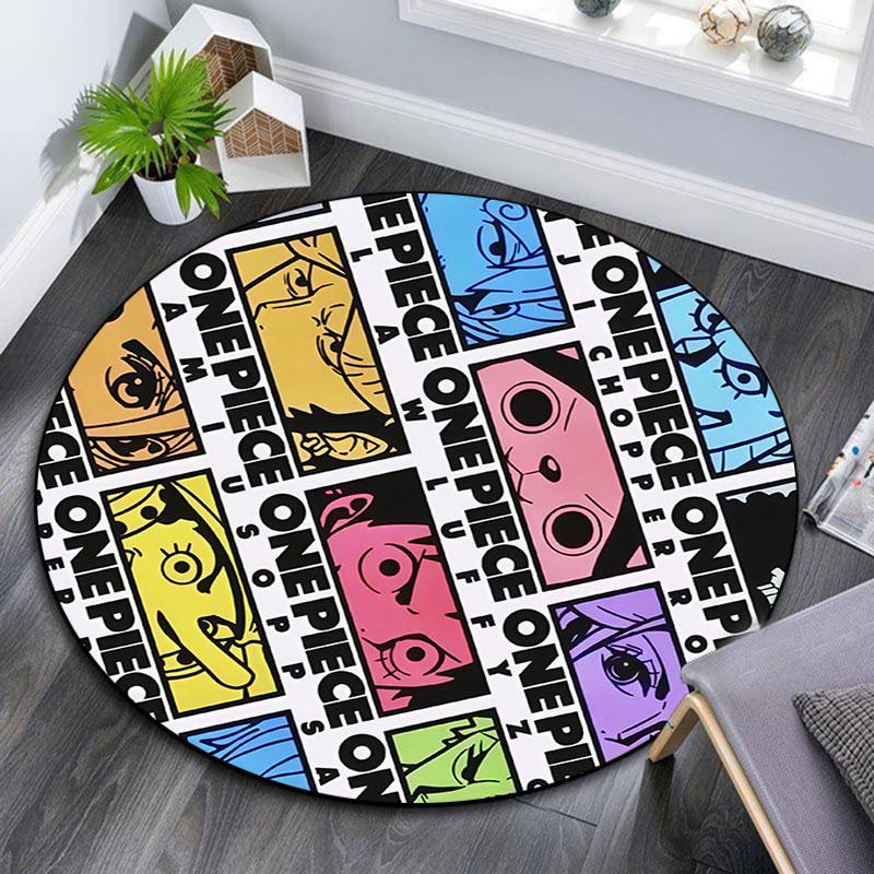 One Piece3,Round Area Rug,Carpet Rug for Living Room Bedroom Sofa Playroom Decor,Non-slip Floor Mat