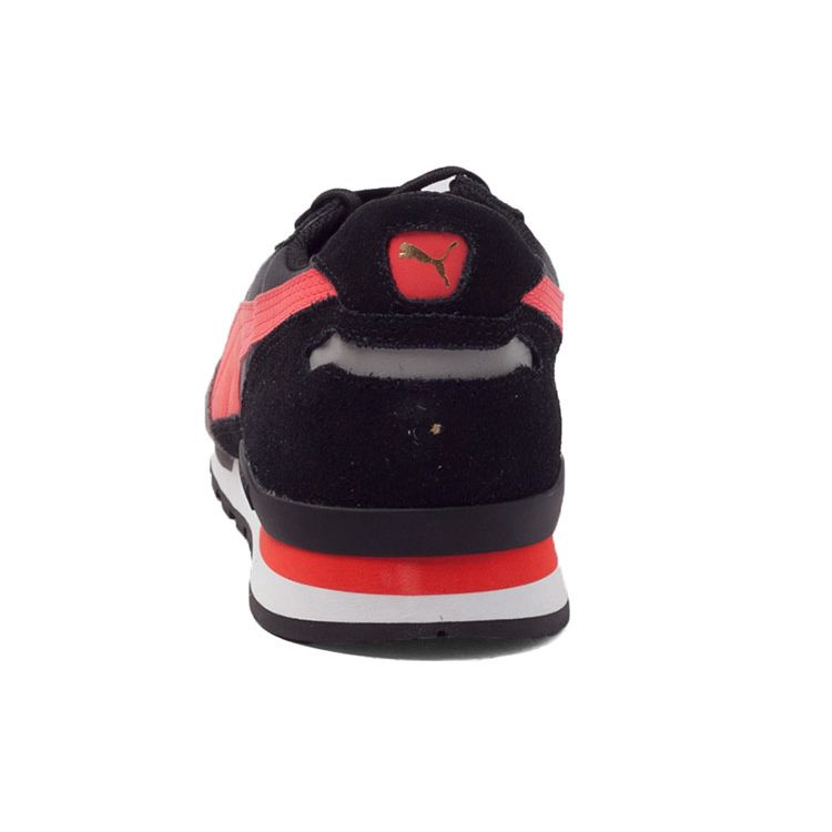 Puma Цветной блок Шнуровка Плоские Синтетическая кожа Амортизирующие Дышащие Низкий верх Марафонские беговые кроссовки Унисекс кроссовки Черный Серый 361347-01