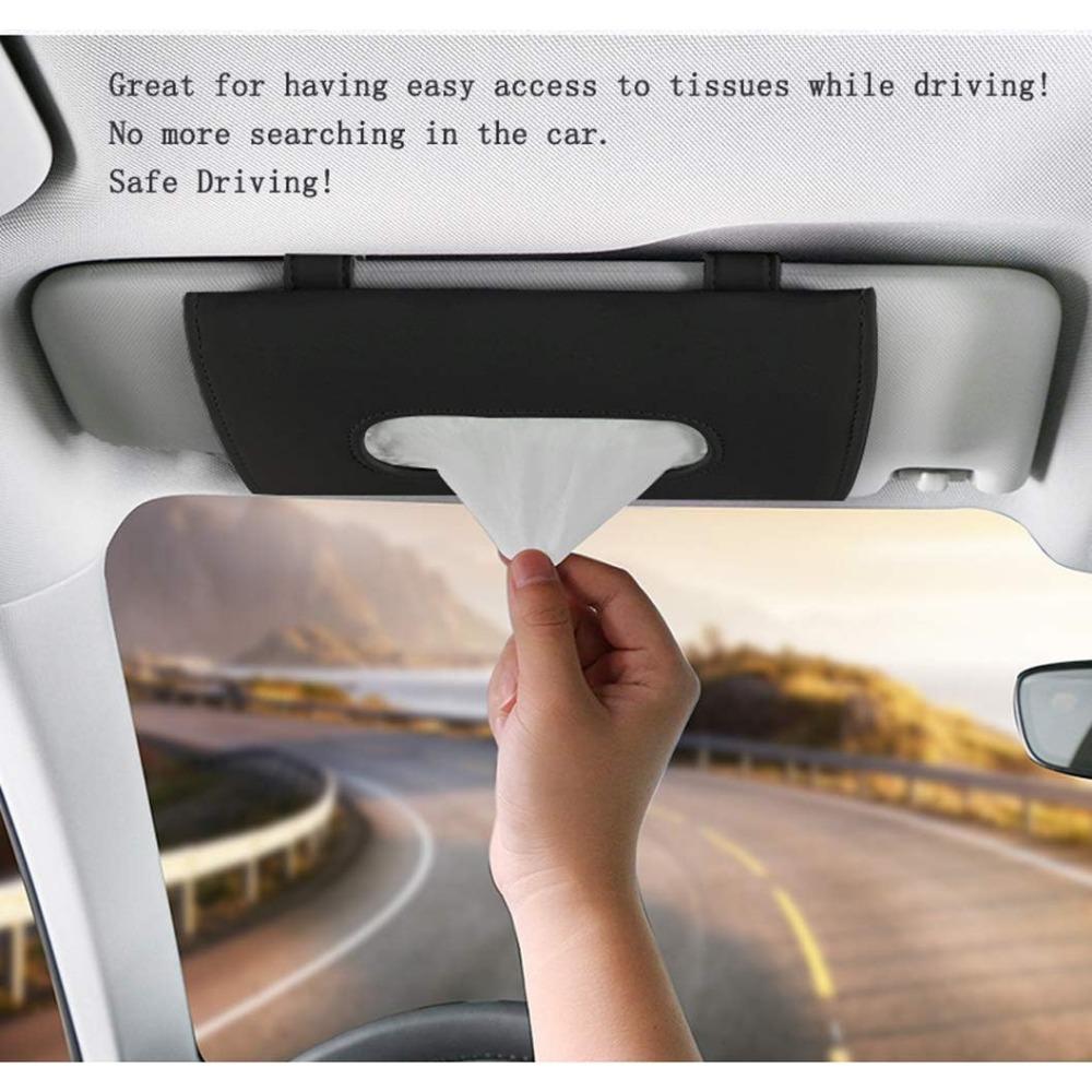 Leather Premium Napkin and Tissue Holder For Backseat And Car Visor