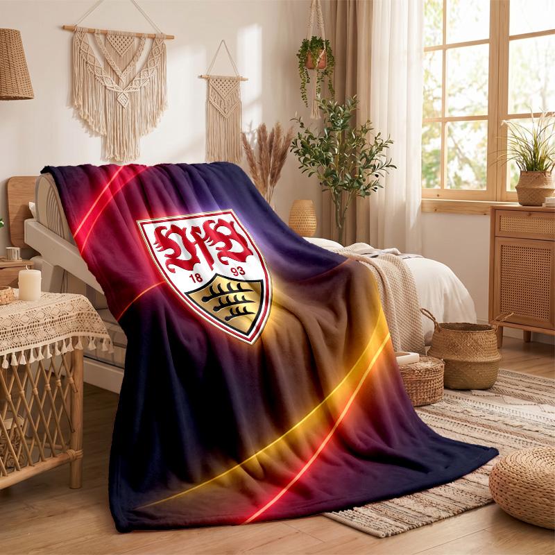 VfB Stuttgart Football Print Flannel Blanket Soft Warm Sofa Bed Throw Blanket For Home Office Bedroom