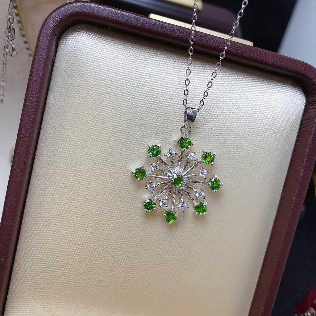 Ожерелье с опалом и инкрустацией из серебра 925 пробы - Европейский/Американский дизайн 'Сверкающий фейерверк'