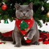 Christmas Cat Bandana Pet Triangle Scarf Funny Bib with Plush Santa Reindeer Xmas Tree Bandana Collar for Dogs Cats Holiday Dress-up