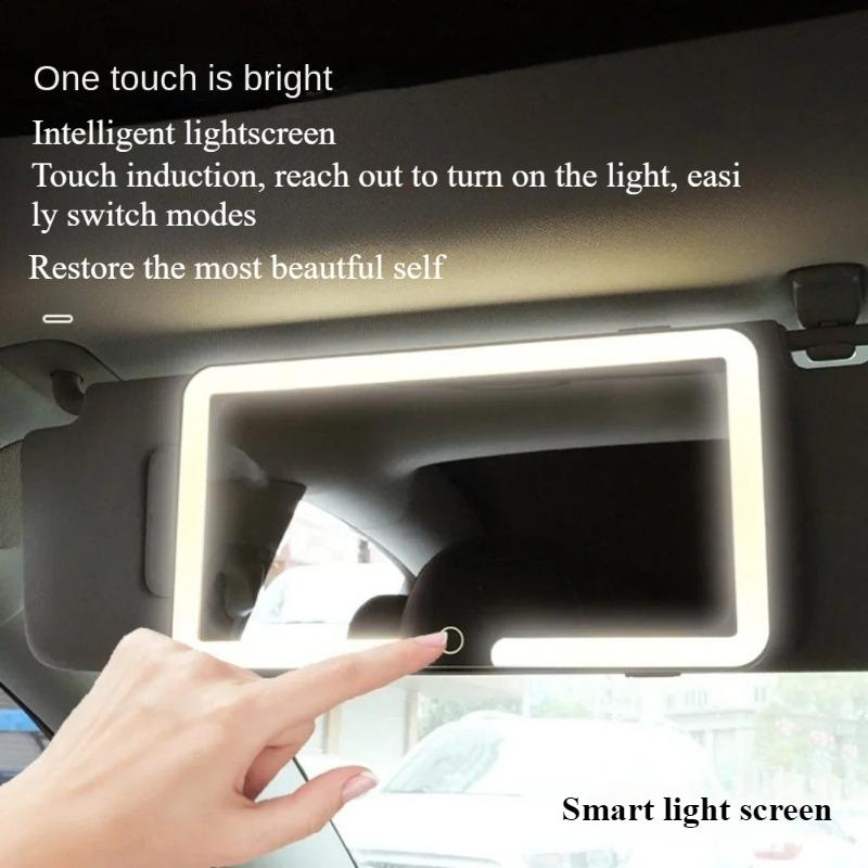 Hot Selling High Definition Vanity Mirror Rechargeable LED Touch Switch Sun Visor Interior Car Makeup Mirror Vehicle Accessories Interior Mirrors6