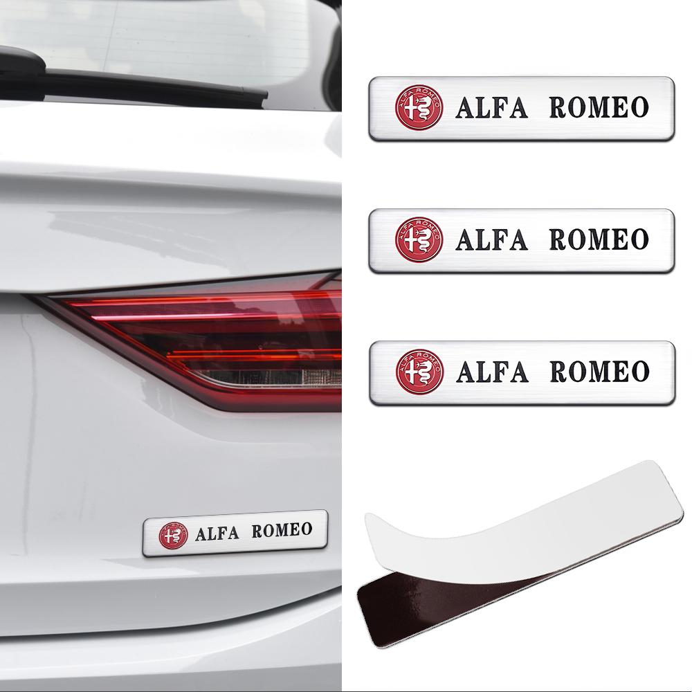 2PCS Aluminum Sticker Durable Waterproof Decoration For Alfa Romeo 159 147 156 164 166 Stelvio Giulietta MiTo Sportiva Giulia GT pgi231