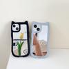 Для чехла для мобильного телефона IPhone15 14 Креативный 13 Зеркало с кошачьими ушками для Apple 12 Силиконовый 11 Защитный чехол для макияжа для женщин