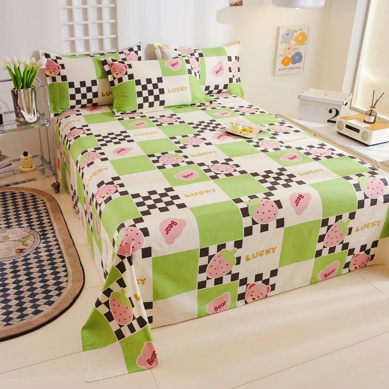 Простая хлопковая простыня с принтом, современная большая простыня, удобное студенческое покрывало, универсальная пылезащитная простыня Four Seasons