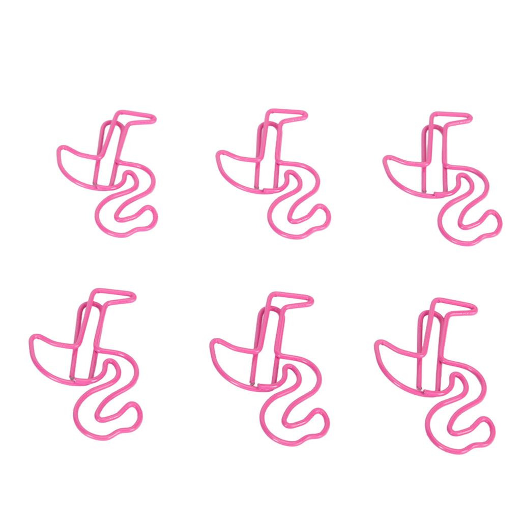 100pcs Paper Clips Prevent Slip Cute Flamingo Shaped Small Bookmark Paperclips for Paper Document Pink