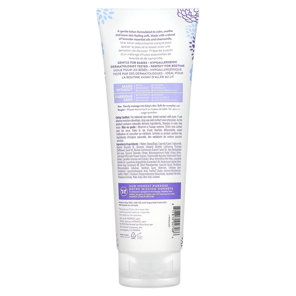The Honest Company Truly Calming Face + Baby Lotion, Lavender, 8.5 Fl Oz (250 Ml)