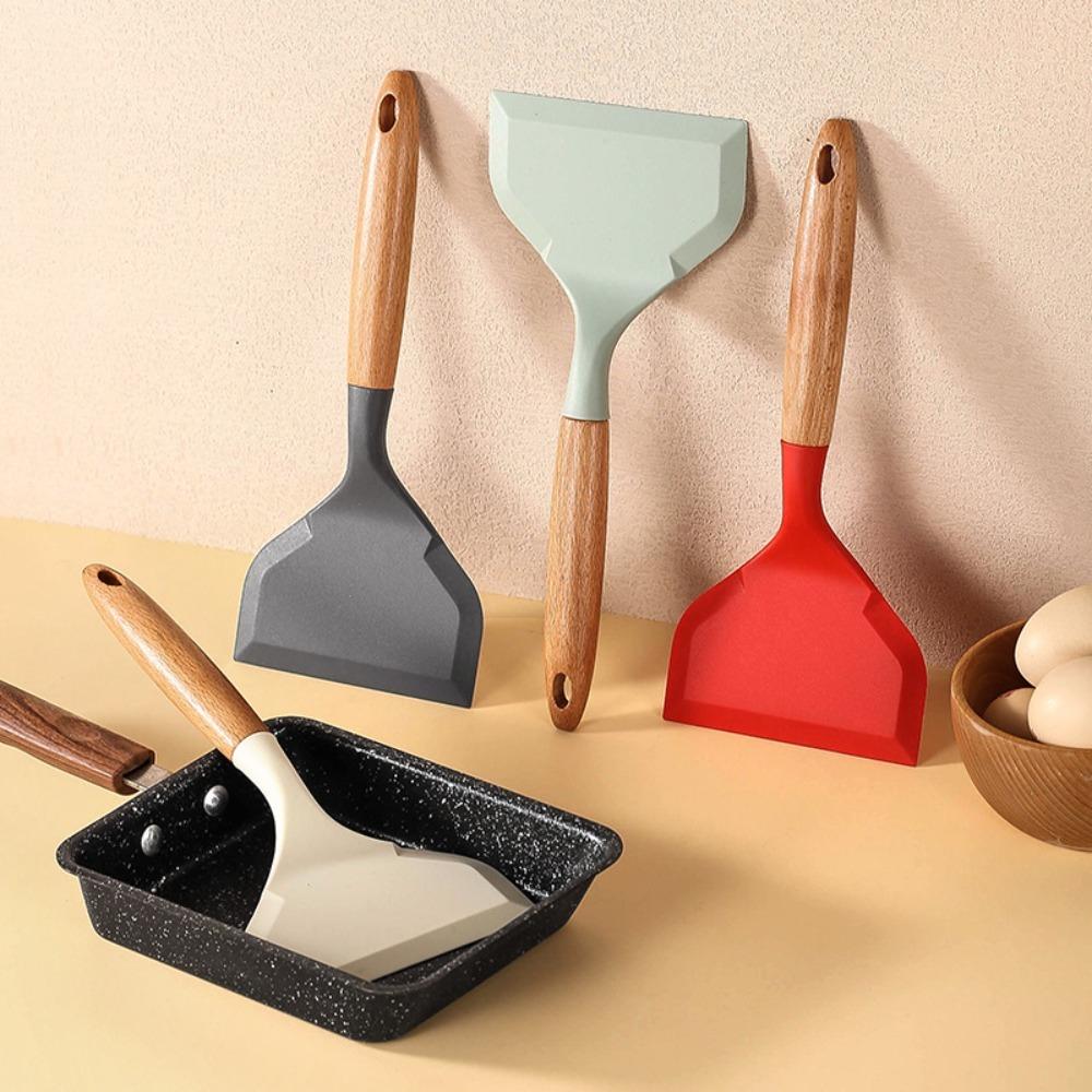 Wide Mouth Tamagoyaki Spatula Wooden Handle Pizza Shovel Cooking Utensils Non-stick Spatula Steak