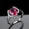 Кольца из стерлингового серебра 925 пробы для женщин, созданные рубиновые овальные кольца, свадебные элегантные подарки на годовщину, ювелирные украшения