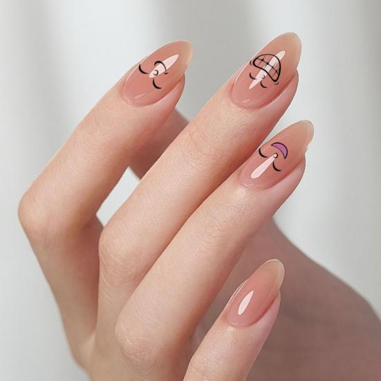 Smiling Face Nail Art Stickers DIY Decal Manicure Tips Cartoon Adorable Nail Art Decals for Nail Salons Home Use