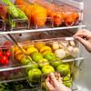 Прозрачный выдвижной ящик для хранения продуктов, пельменей и яиц для кухонного холодильника