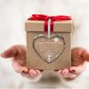 Happy 50th Anniversary Transparent Crystal Ornament, 50th Wedding Glass Memorial Keepsake Heart Plaque Unique Hanging Ornaments for Old Couples