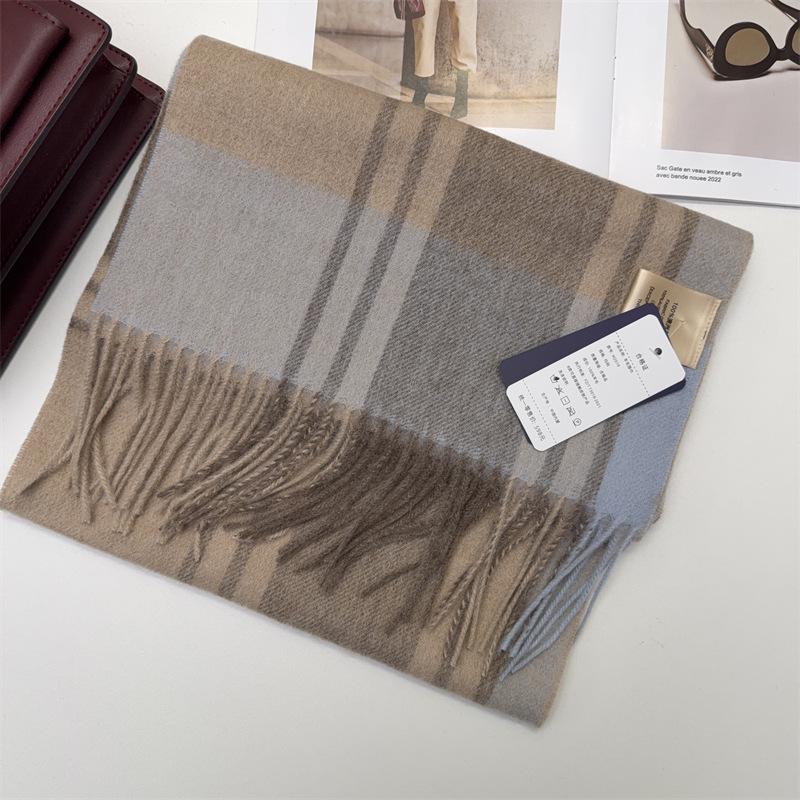 100% Wool Plaid Scarf for Women and Men - Warm, Stylish Gift for Winter