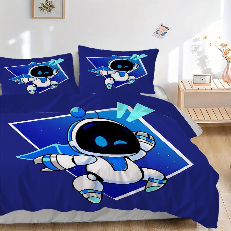 Space Adventure Robot Print 3Pcs Bedding Setduvet Cover With 2 Bedropillowcase Home Birthday Gift